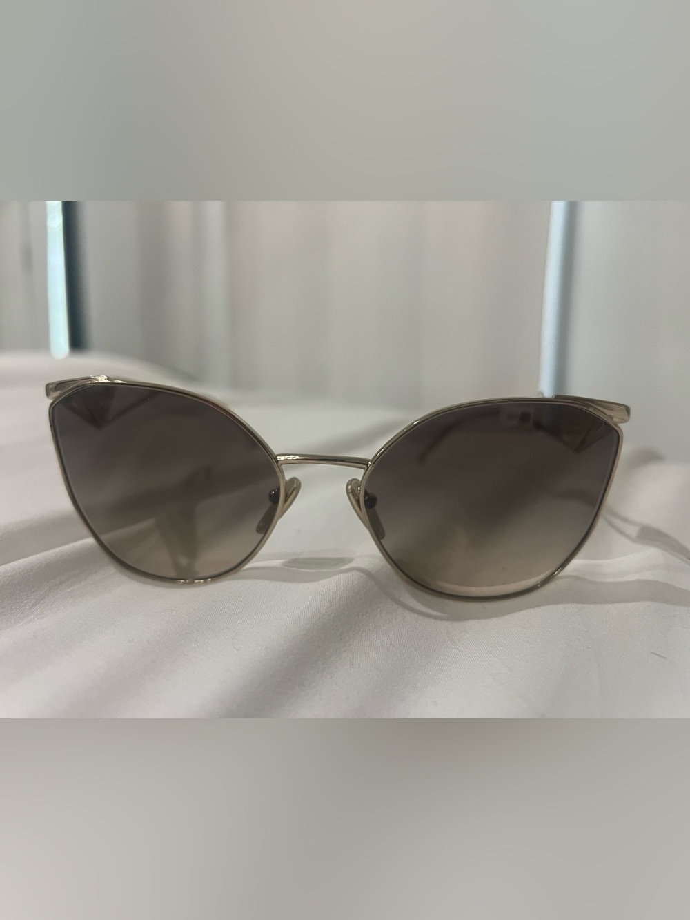 PRADA PR 50ZS ZVN3D0 Pale Gold Brown Gradient Grey 59 mm AUTHENTIC Sunglasses
